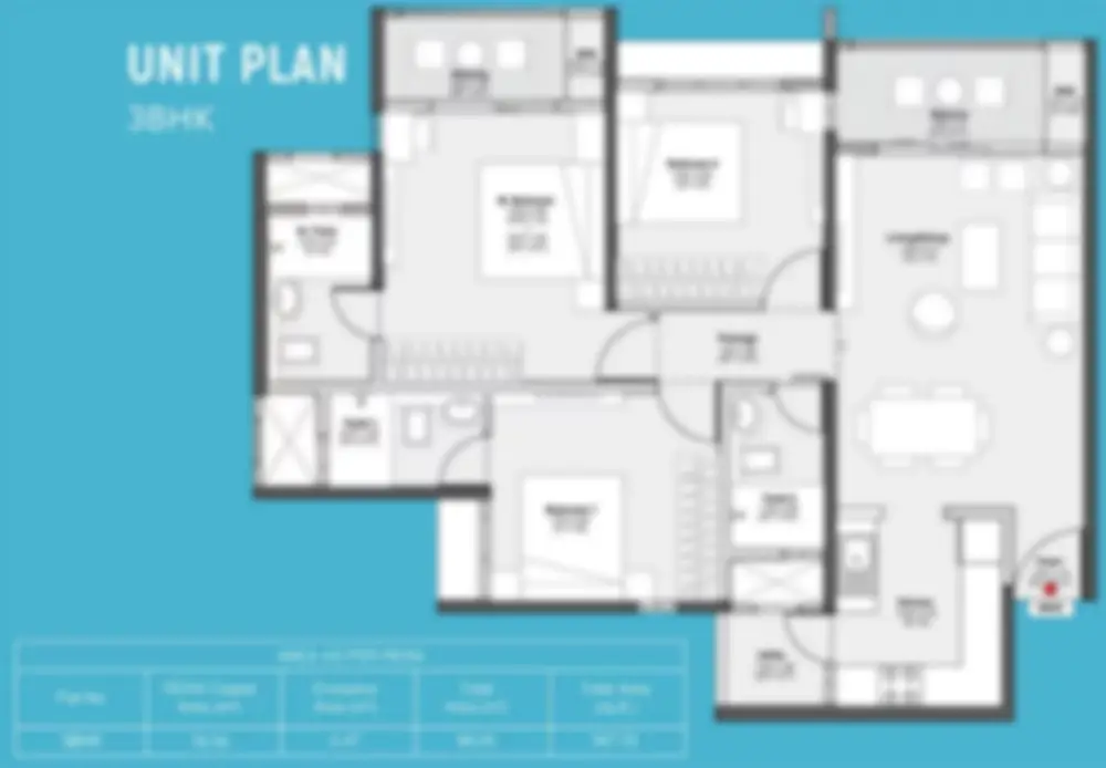 Godrej Tiara 3.5 BHK apartment Floor Plan by Godrej Properties in Goraguntepalya, Yeshwanthpur, West Bangalore