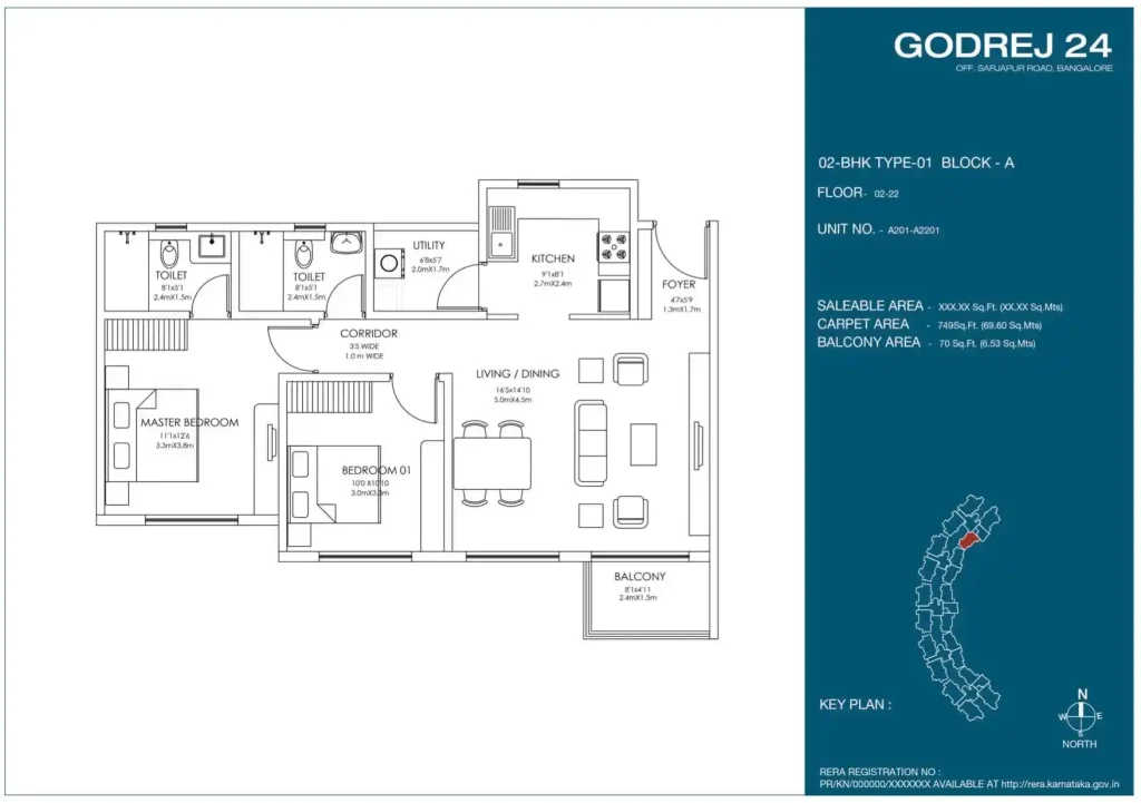 Godrej 24 Sarjapur 2 BHK Floor plan