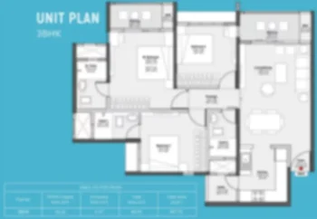 Godrej Tiara 3.5 BHK apartment Floor Plan by Godrej Properties in Goraguntepalya, Yeshwanthpur, West Bangalore